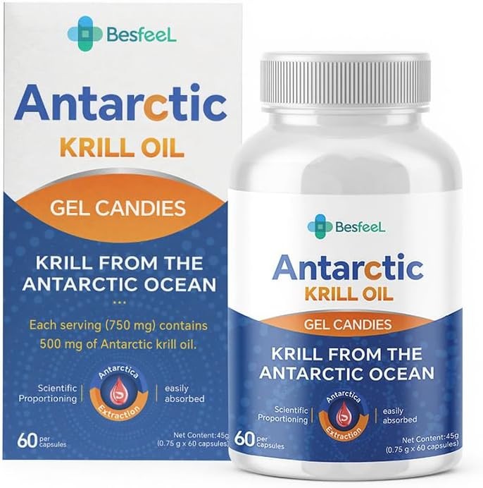 Value! Besfeel Krill Oil, 2026 Upgraded Antarctic Krill Oil 500 mg with Omega-3