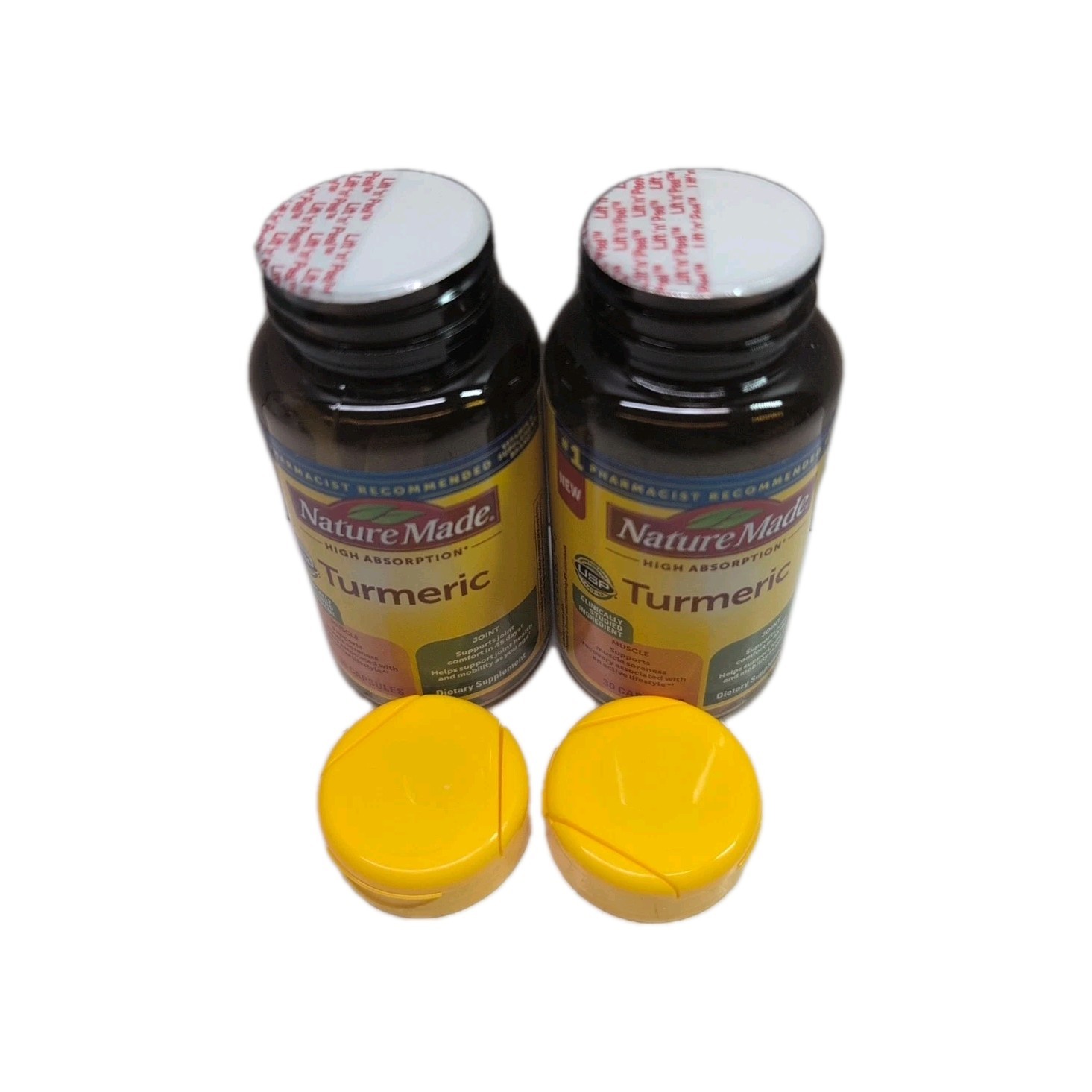 (2) Nature Made High Absorption Turmeric 30 Capsules Each. Exp: 08/2027