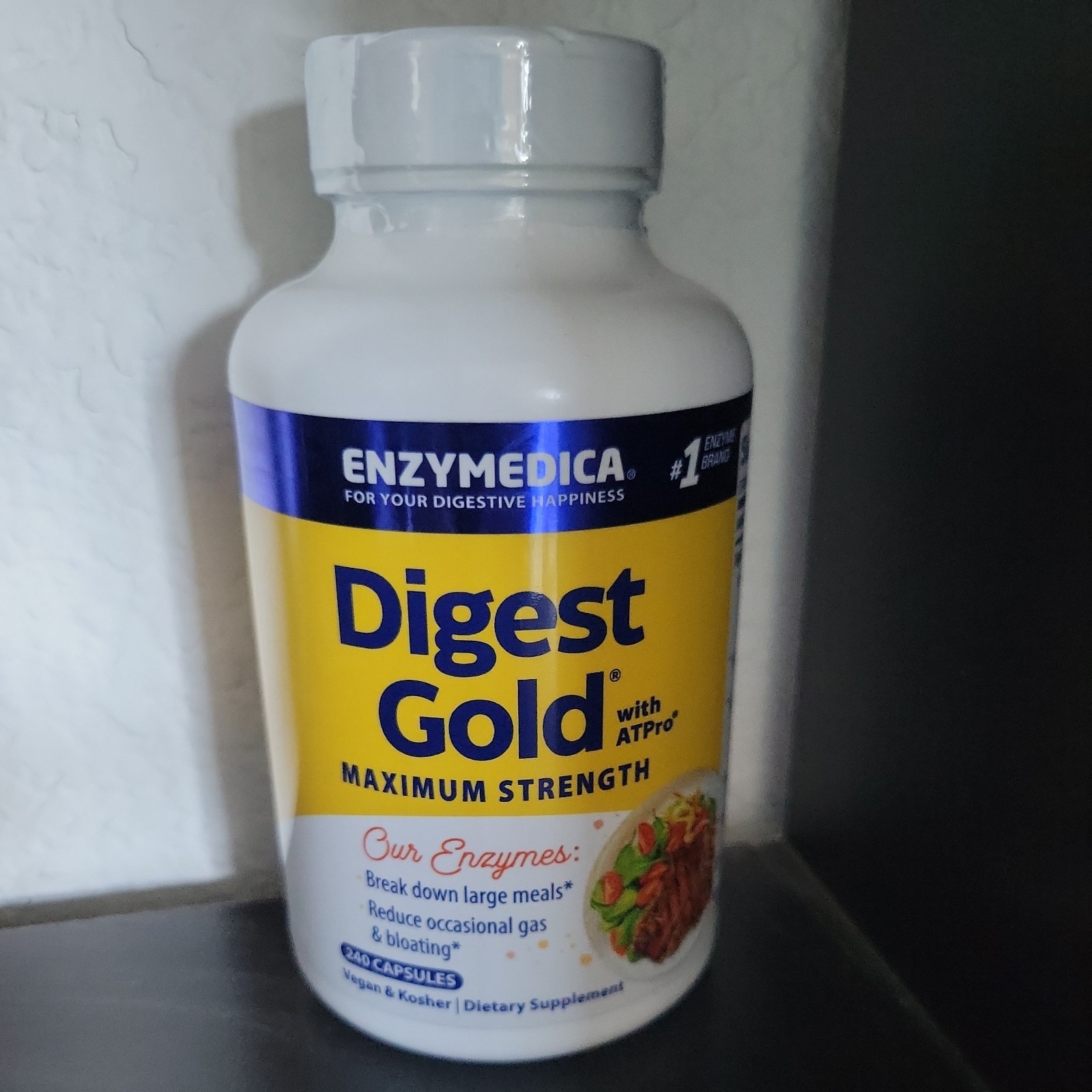 Enzymedica Digest Gold + ATPro Maximum Strength 240 Capsules Fast Acting