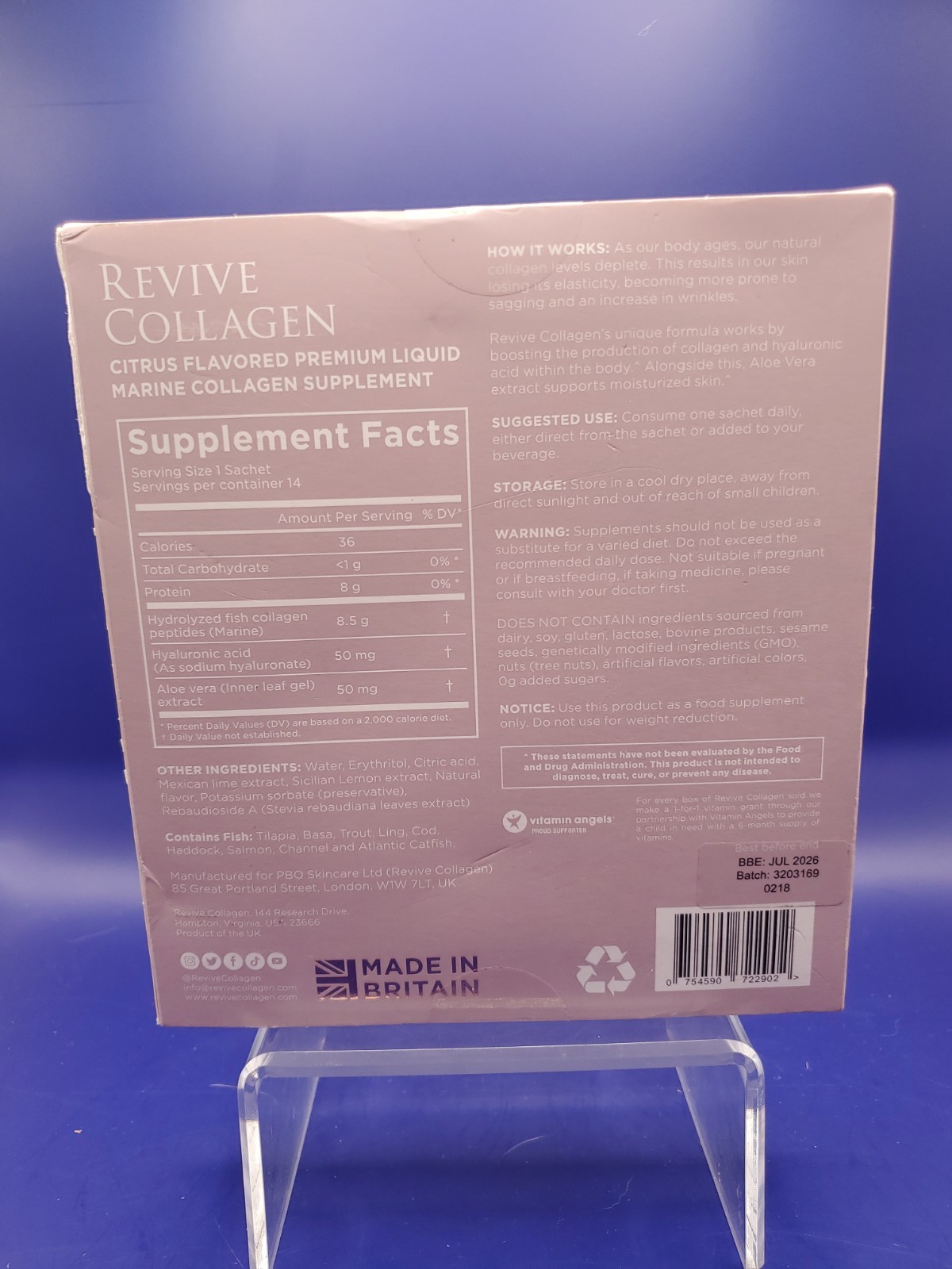 Revive Collagen Peri Menopause Premium Liquid Marine 14 Sachets 5g 07/2026 New