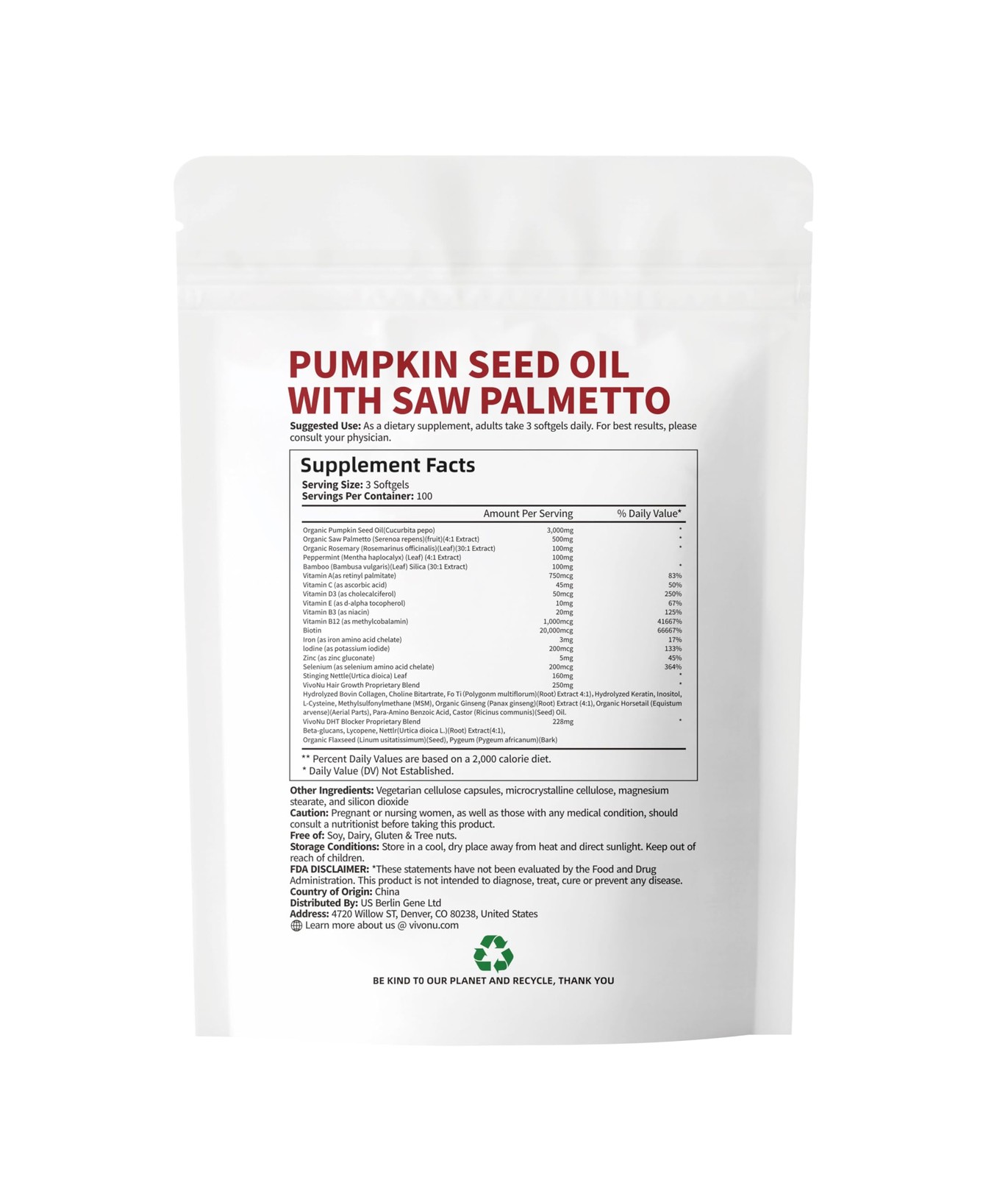 Pumpkin Seed Oil with Saw Palmetto Capsules | 300 Count (Pack of 1)