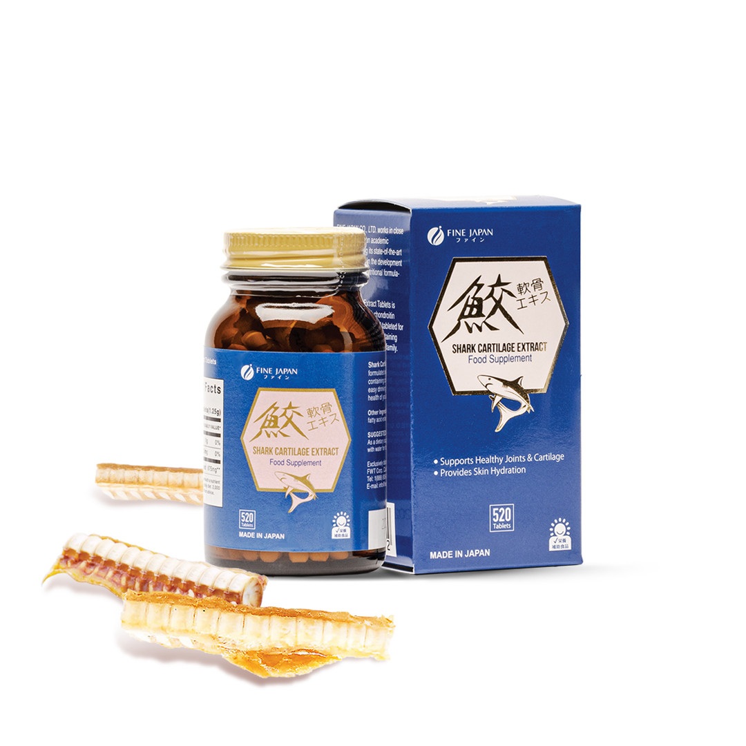 FINE JAPAN Shark Cartilage with Calcium, Protein for Joint Health [3 Boxes]