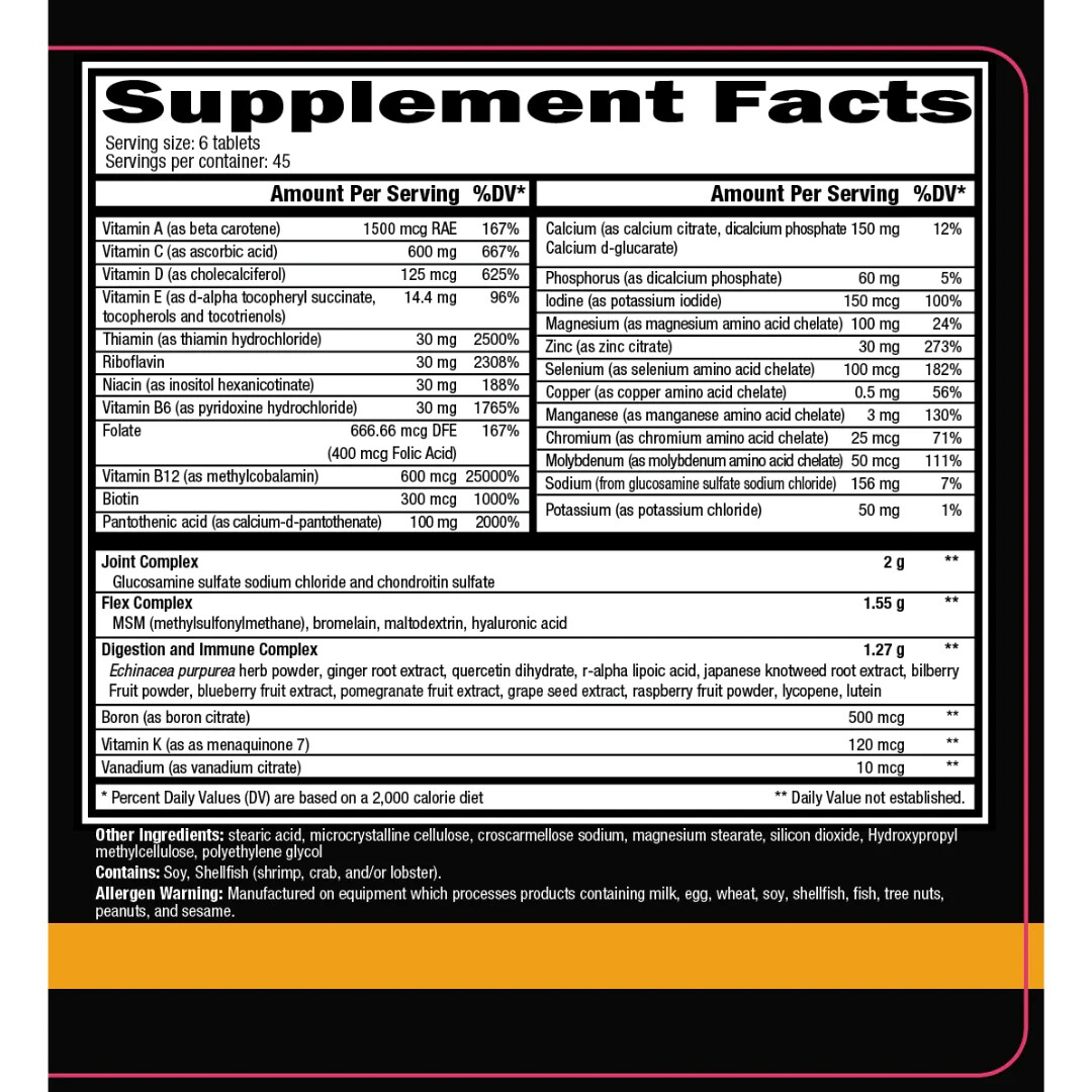 CONTROLLED LABS ORANGE TRIAD (270 TAB) multi-vitamin digestion joint immunity