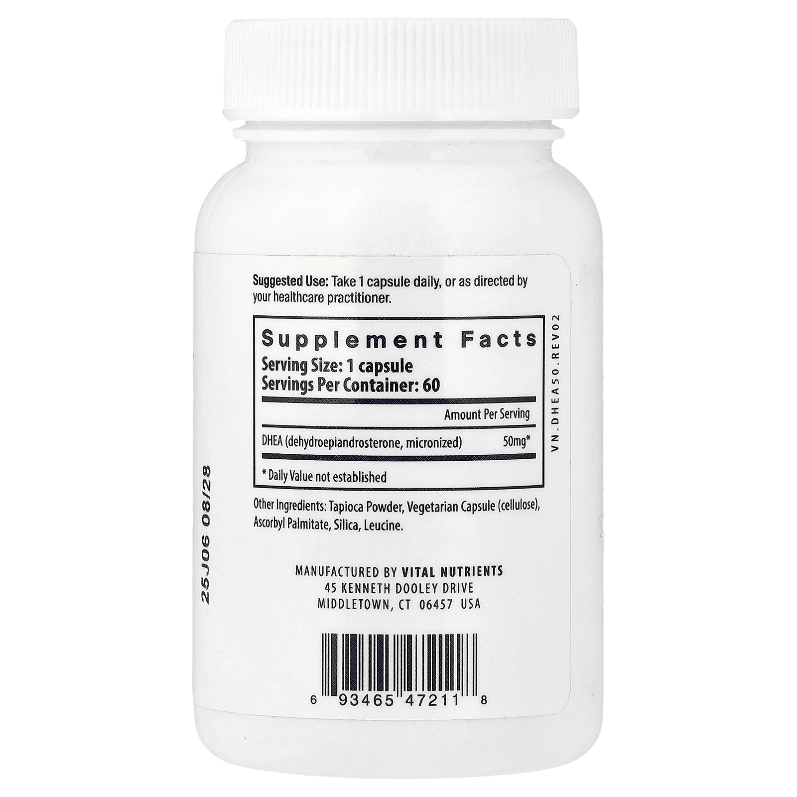 DHEA (Micronized), 50 mg, 60 Vegan Capsules