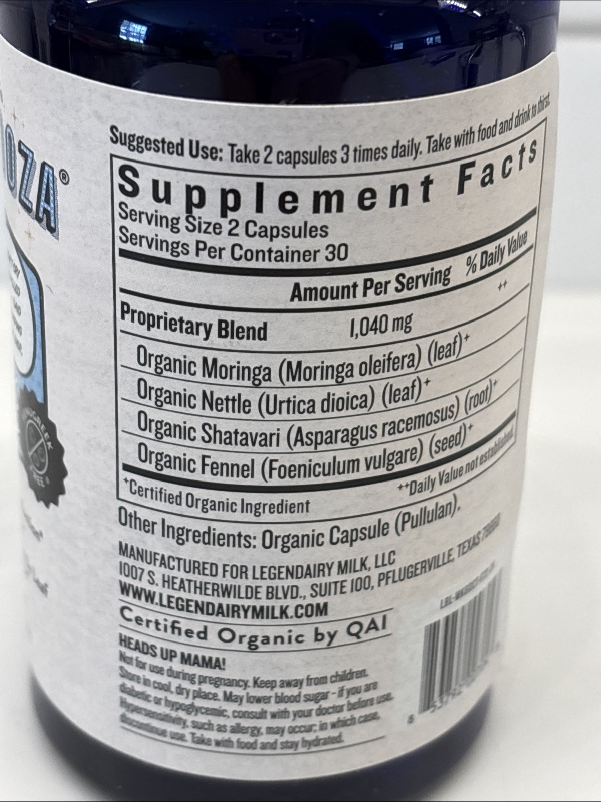 Legendairy Milk Milkapalooza Lactation Supplement – 60ct – EXP 07/2026 No Box