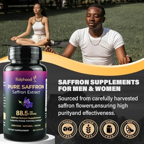 Saffron Extract Supplements Capsules 88.5Mg Natural Saffron Supplements for Mood