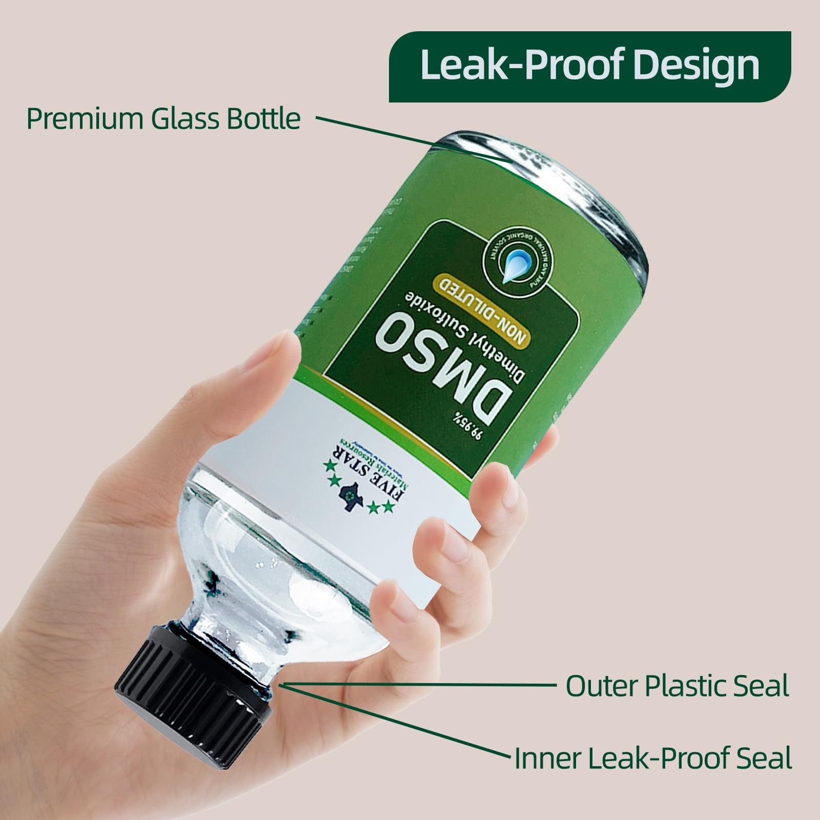 99.95% Pure DMSO Liquid 8 oz | Undiluted, Odorless, Premium Glass Bottle