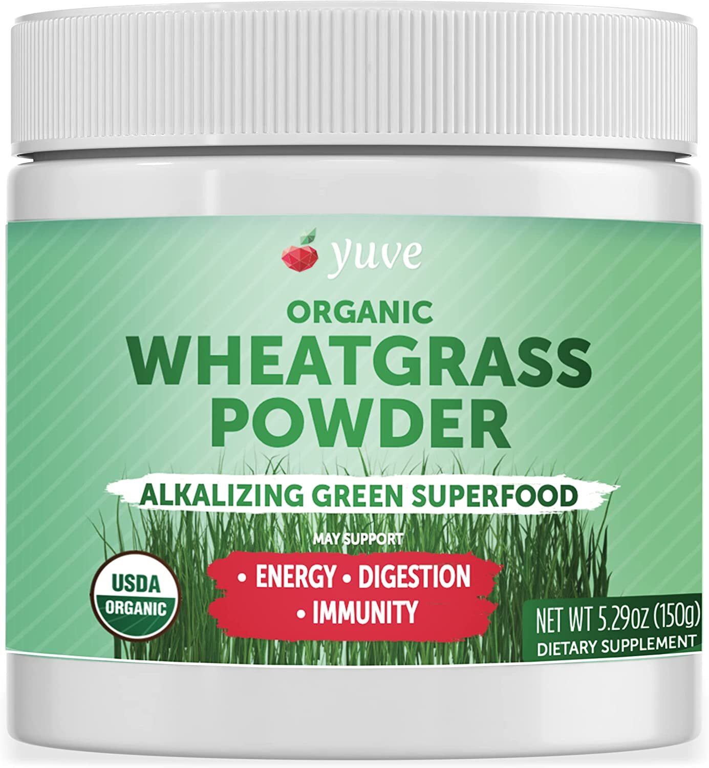 Yuve Organic Wheatgrass Powder, Wheatgrass Juice Powder 5.29 oz