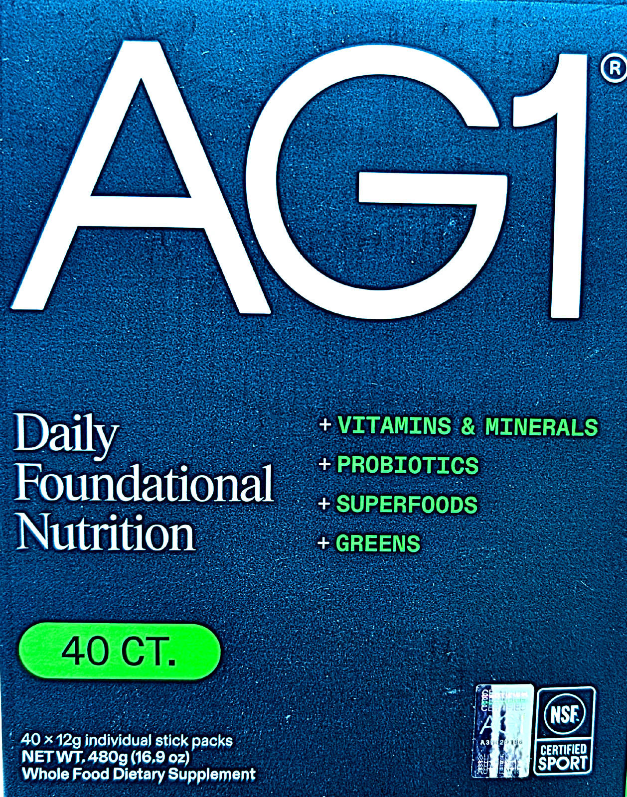 AG1 Classic Formula Daily Foundational Nutrition Packets 40 Count EXP 10/2026