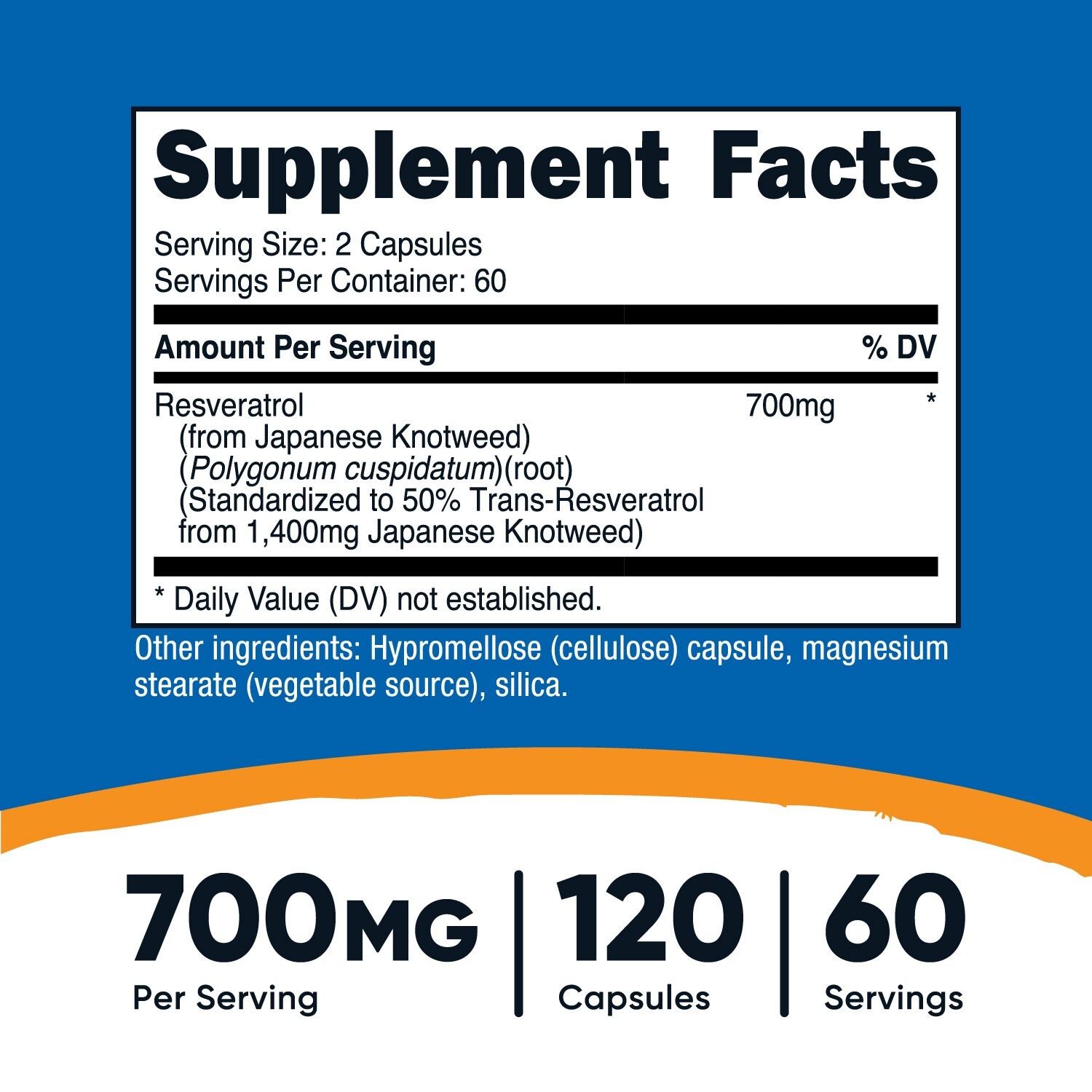 Nutricost Resveratrol 700mg, 120 Capsules – Gluten Free, Non-GMO, Vegan