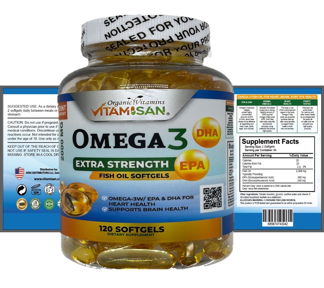 OMEGA 3 xl sofgels 2000mg 120 Softgels FISH OIL Epa Dha Essential Fatty Acids
