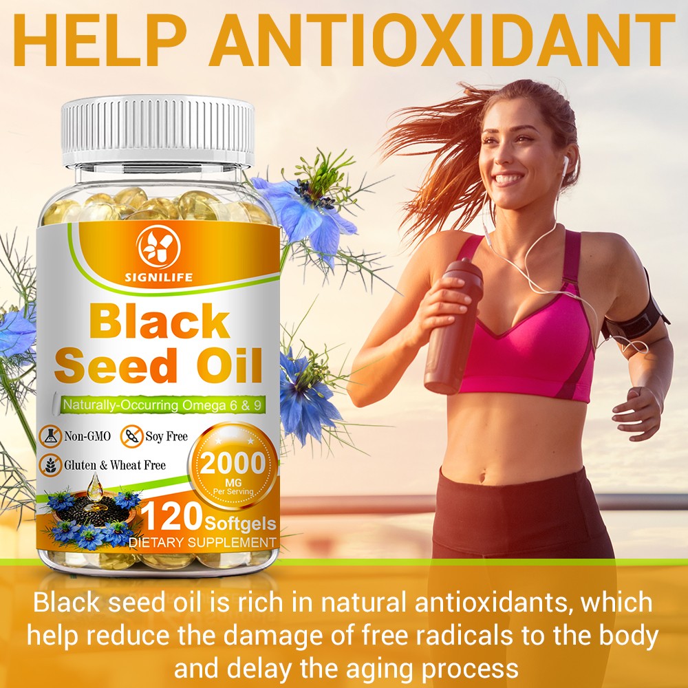 Black Seed Oil Capsules 2000mg 120 Count Softgels -Premium Cold Pressed Non-GMO
