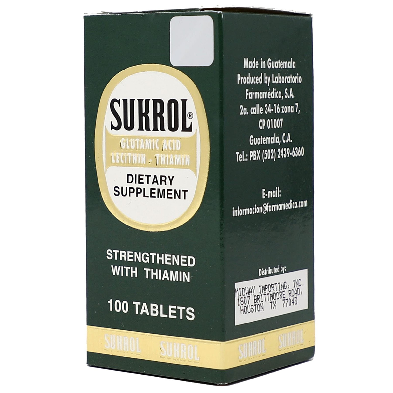 Sukrol, Vitamin, Improve Healthy Brain Function, 100 Count (Pack of 1), White