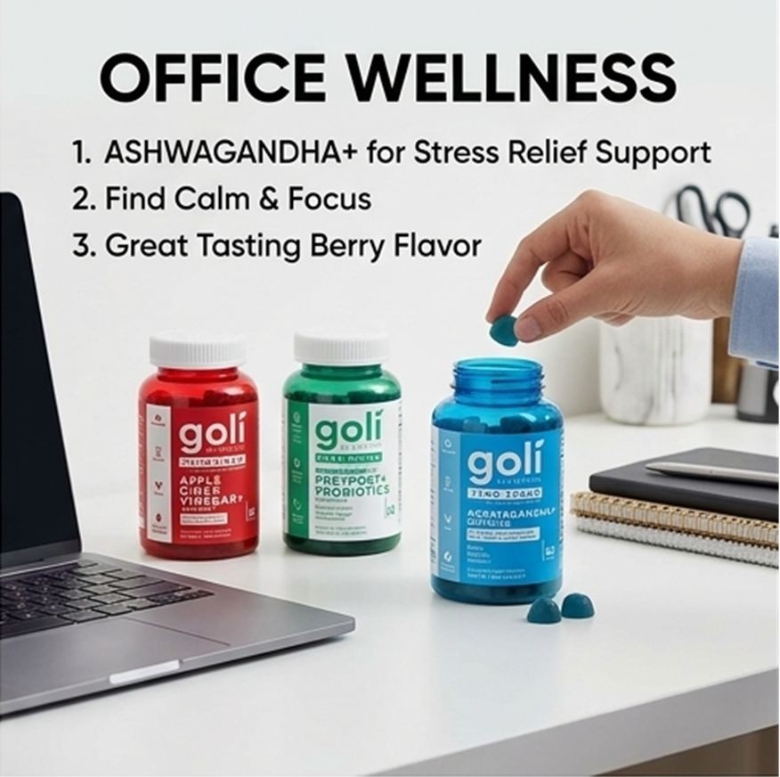 Goli Nutrition Zero Sugar Best Seller Trio 3-Pack – ACV, Ashwagandha, Probiotics