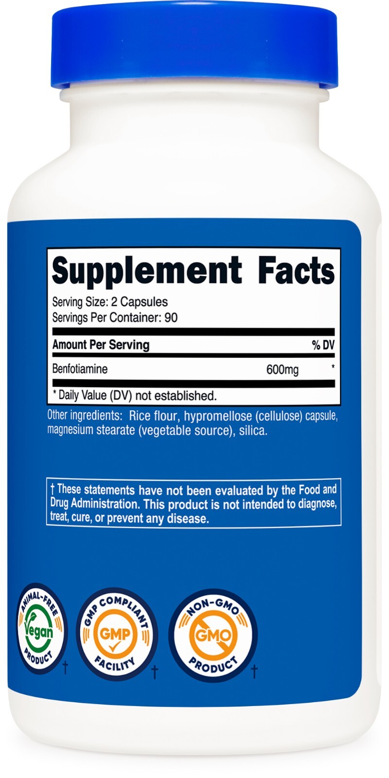 Nutricost Benfotiamine (600 mg) 180 Capsules – Fat Soluble Vitamin B1