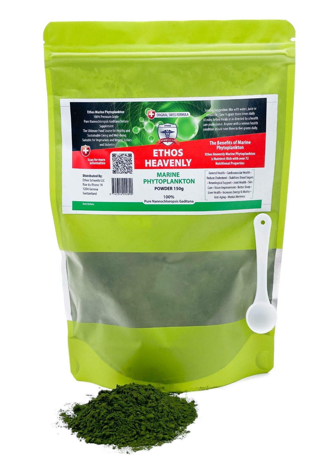 Marine phytoplankton 100% Ethos Premium Grade Nannochloropsis Gaditana 150g