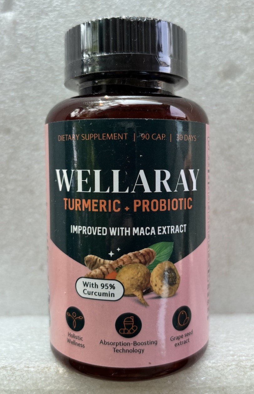 Wellaray Turmeric + Probiotic 90 Capsules EXP 07/2026