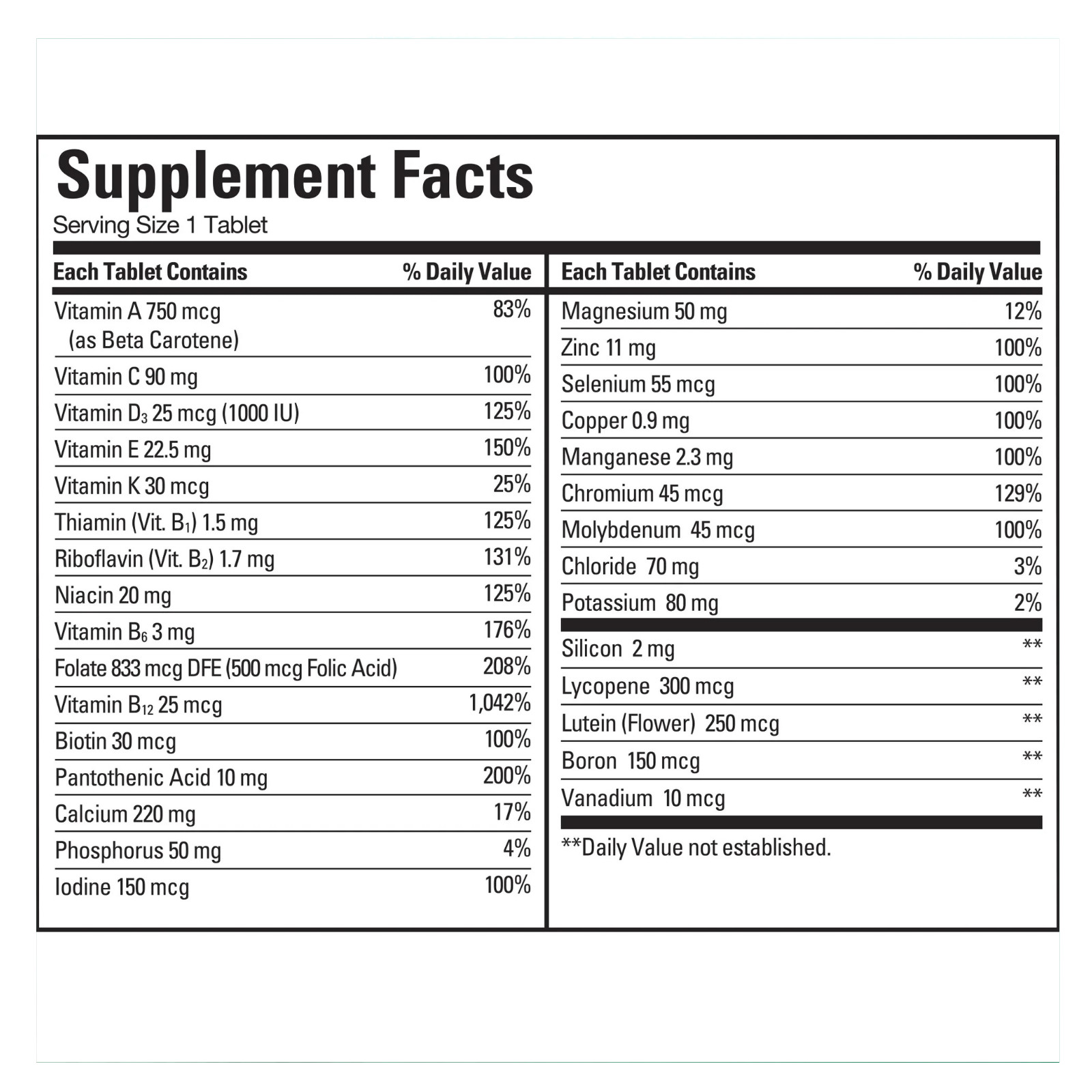 Kirkland Signature Mature Multi 400 Tablets *Adult 50+ Multi Vitamin & Mineral*