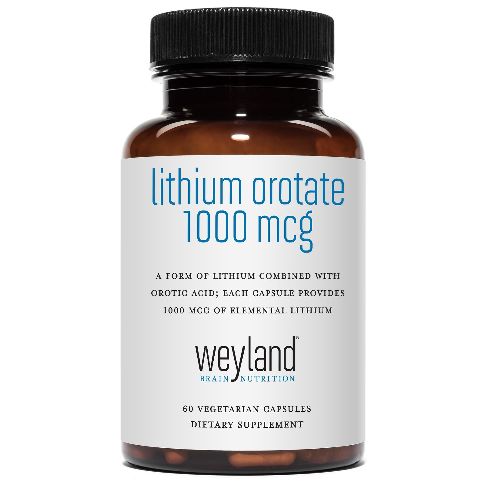 Lithium Orotate 1000 mcg, 60 Vegetarian Capsules