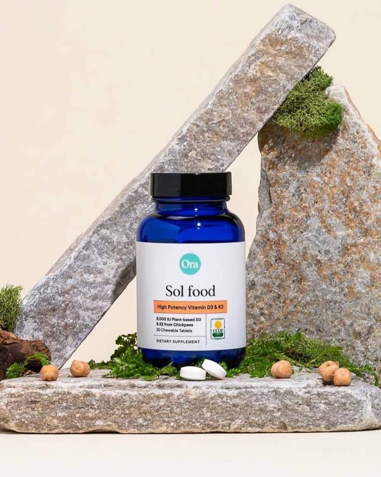Ora Organic Vitamin D3 5000IU + K2 – Vegan Vitamin D from Lichen and K2 from …
