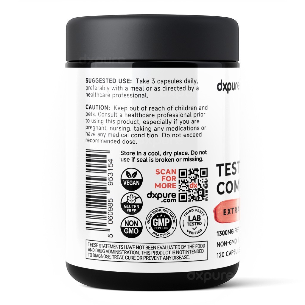 Dxpure T-Level Complex – 120 Capsules – Gluten Free Non-GMO