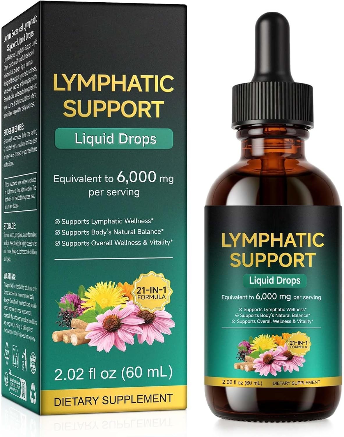 Gotas de Drenaje Linfático, Suplemento Sistema Inmunitario y Linfático, 60 ml