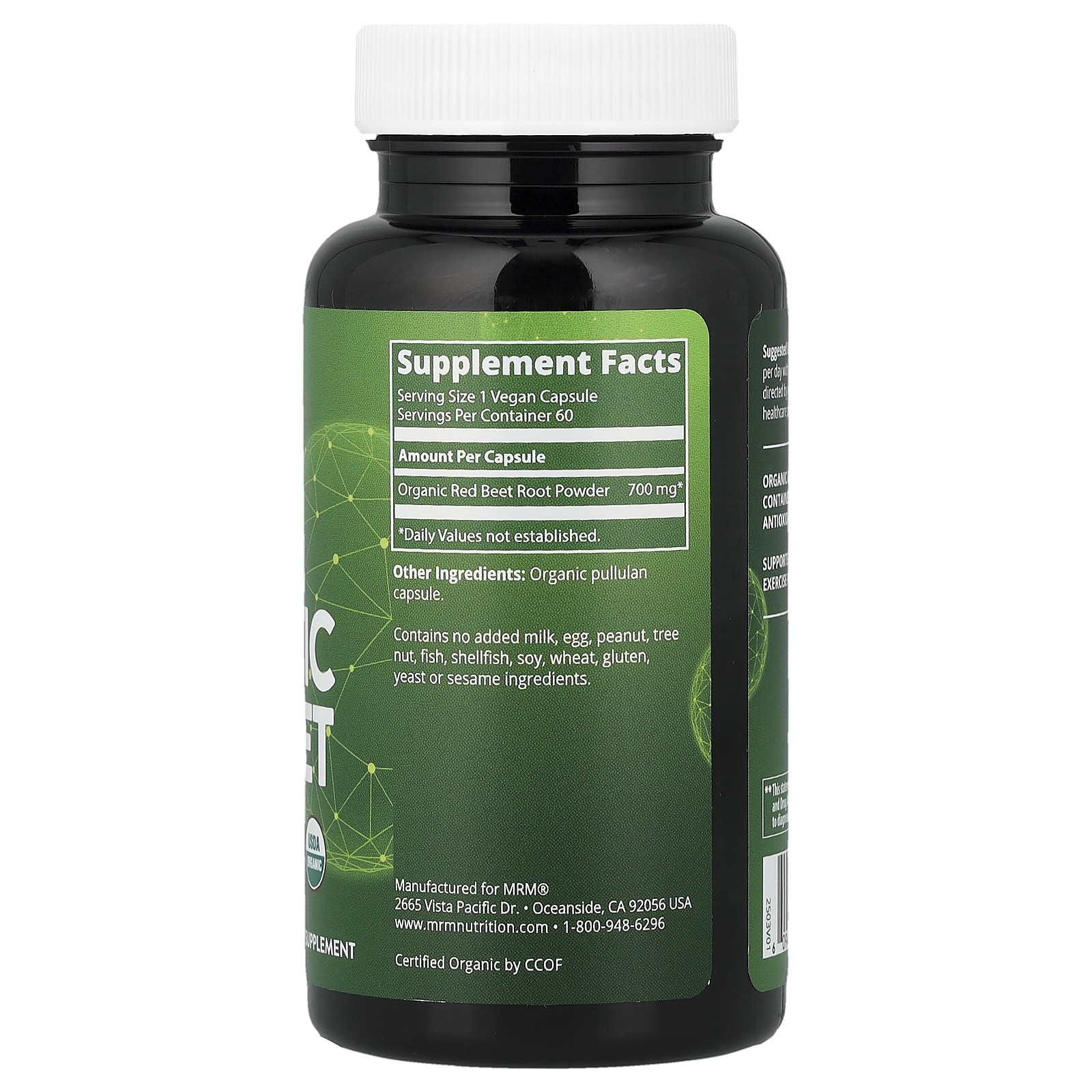 Organic Red Beet, 60 Vegan Capsules