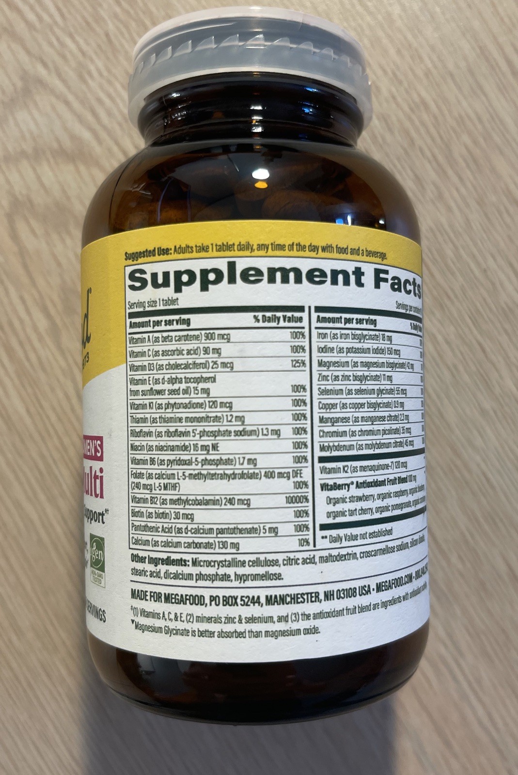 MegaFood Women’s Whole Body Multi – multivitamin– 90 Tablets –expires 06/2027