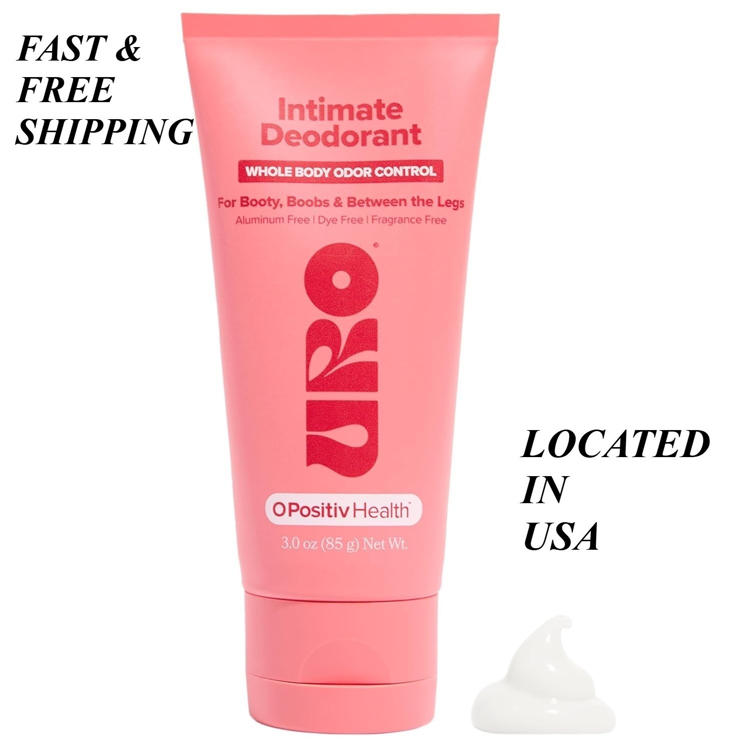 2 PCS– O Positiv URO Intimate Whole Body Deodorant Cream – Dermatologist Tested