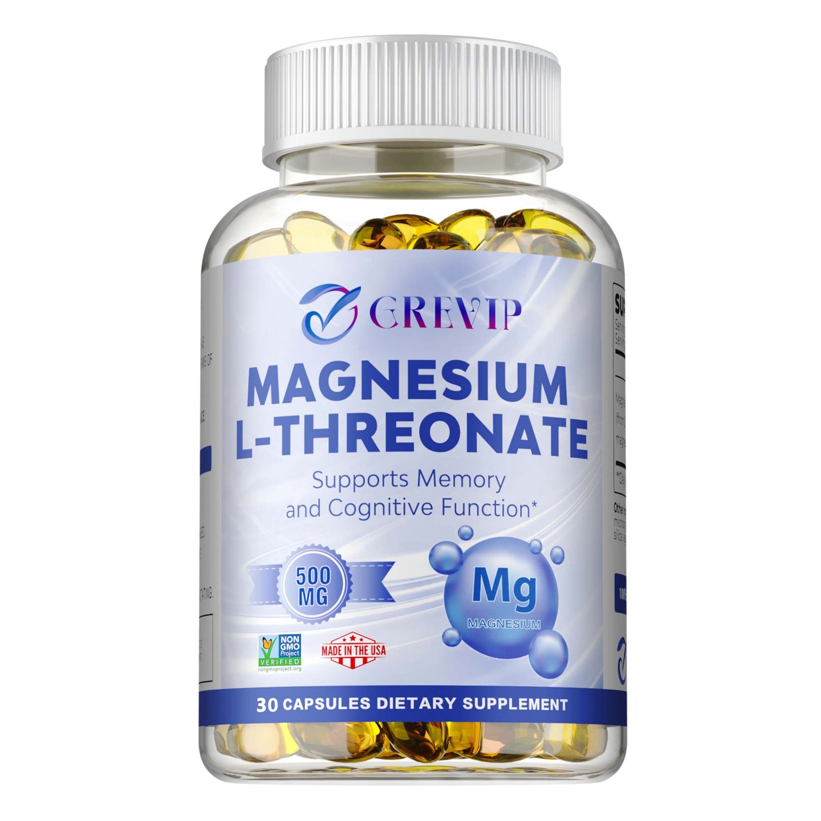 Magnesium L-threonate 500mg – Nootropic Brain Booster, Memory, Relieve Stress