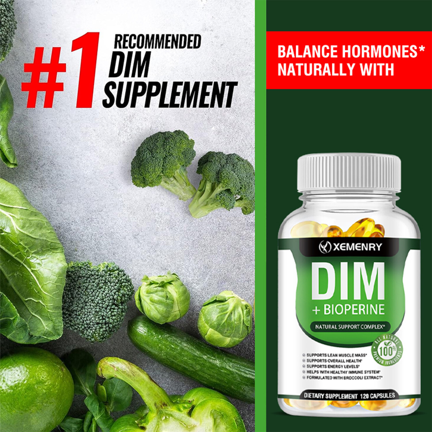 DIM(Diindolylmethane) 910mg – Menopause, PCOS, Supports Hormonal Balance & Detox