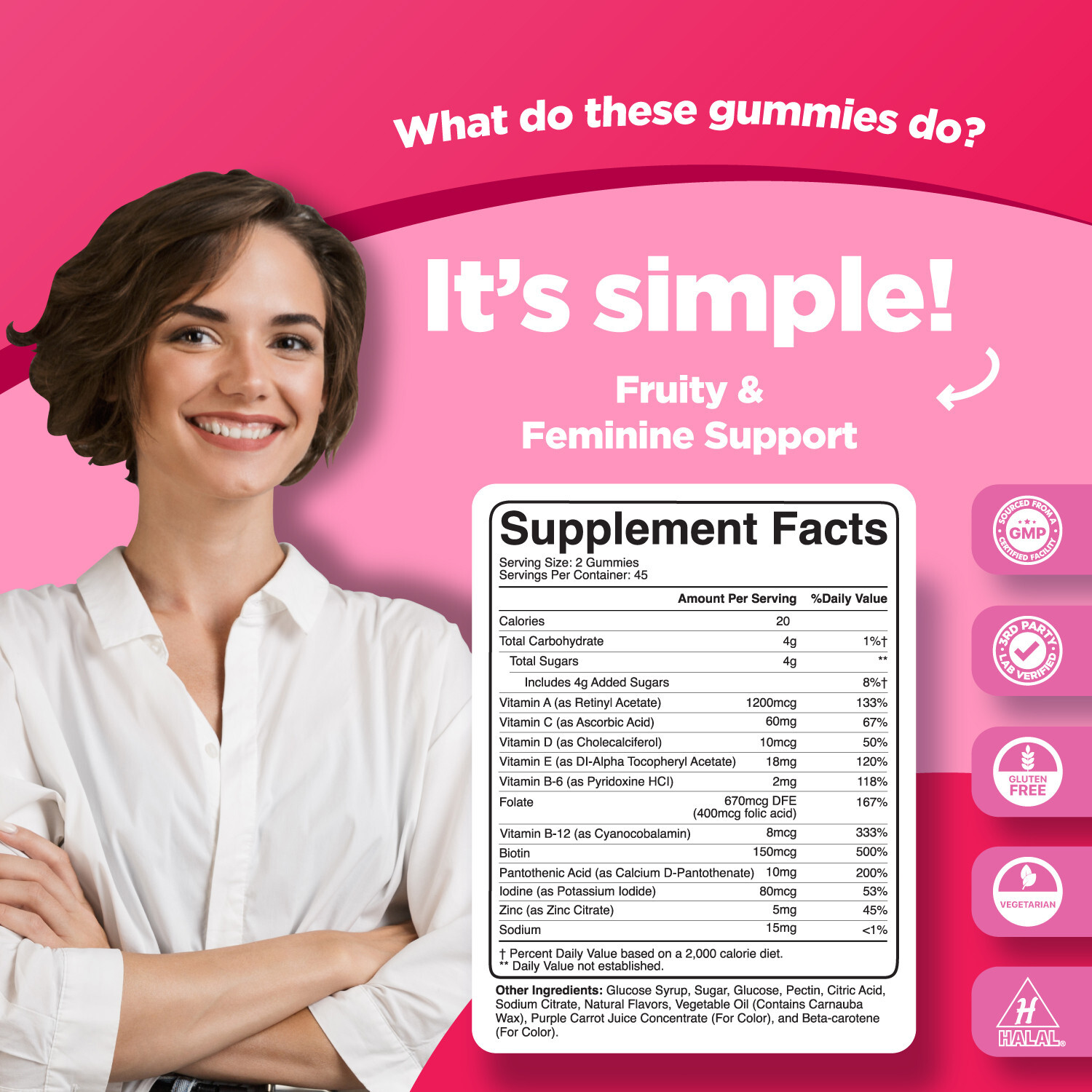 Womens Multivitamin Gummy Vitamins for Adults – Natural Immune System Booster