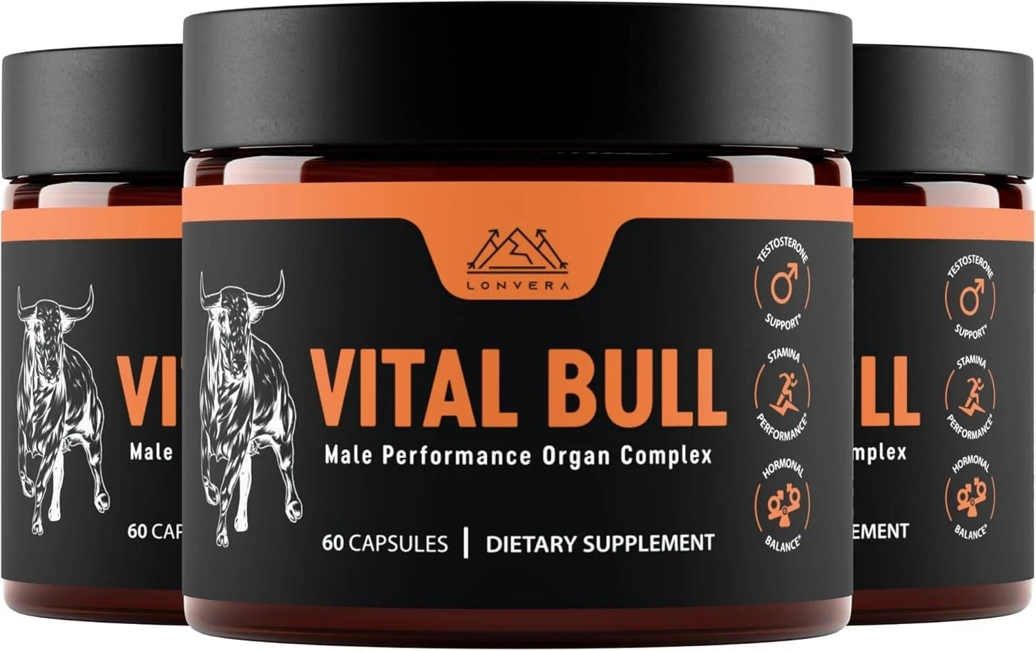 3x Lonvera Vital Bull Beef Organ Supplement for Men – Grass Fed Organs