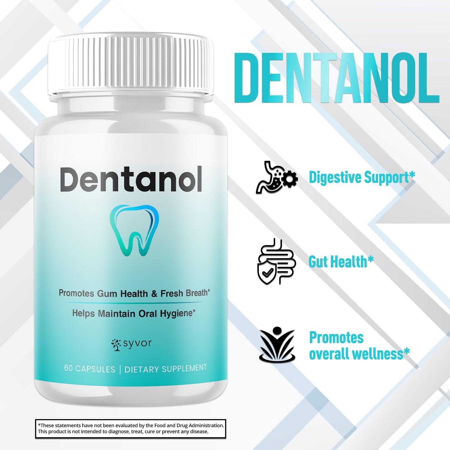 (1 Pack) Dentanol Oral Probiotic Support for Healthy Teeth & Gums 60 Capsules