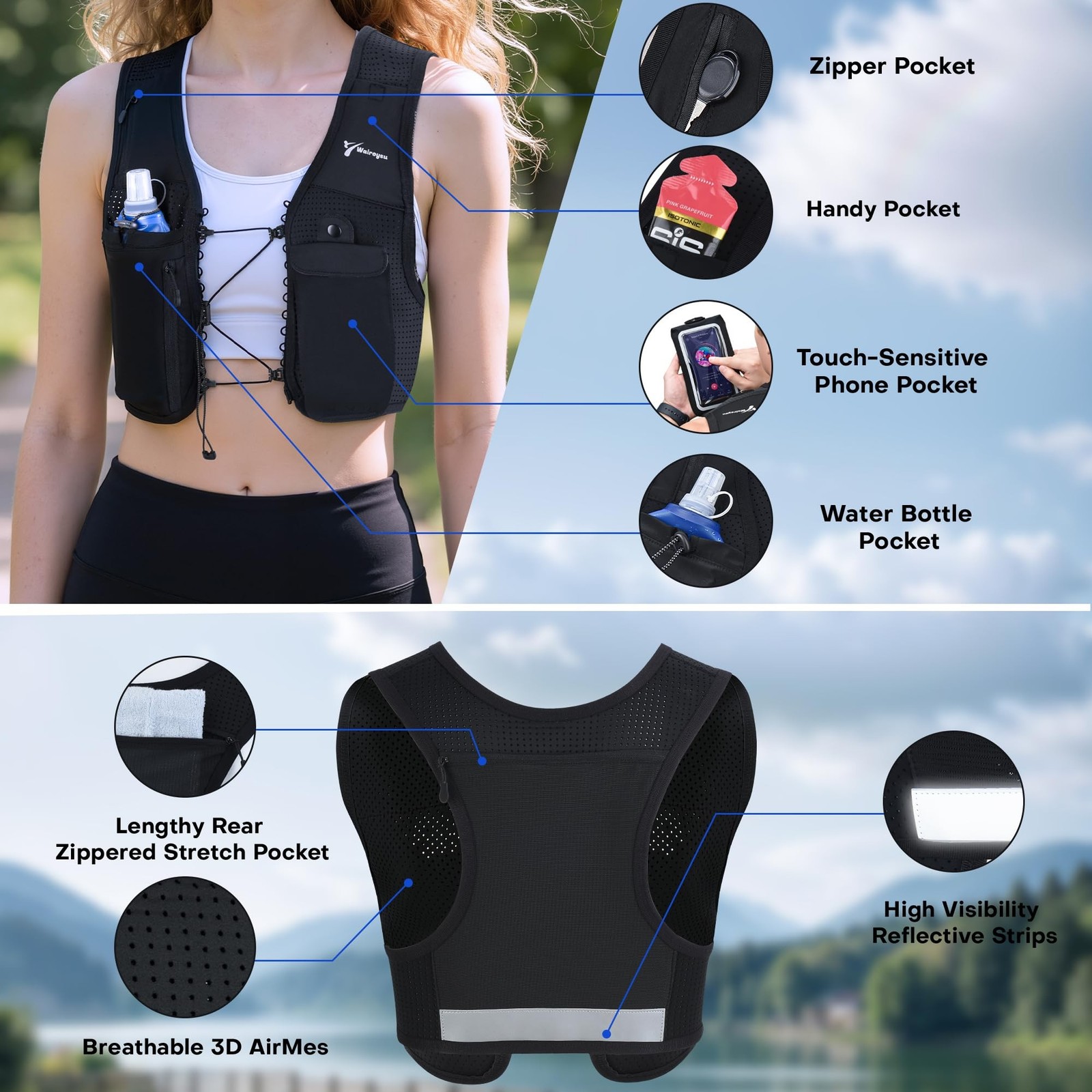 Running Vest for Women Men, Lightweight Hydration Vest for Training Runs | US…