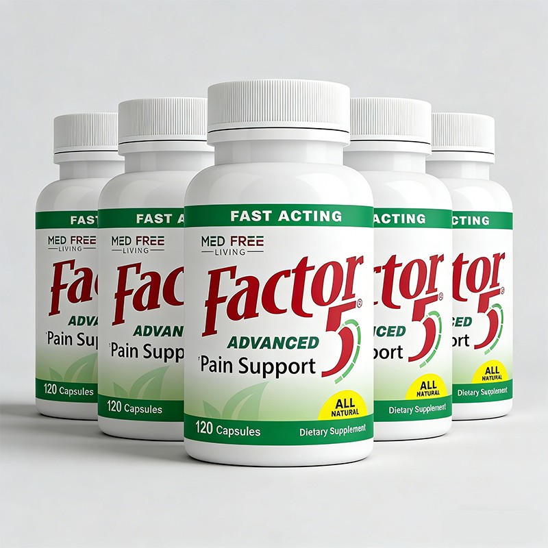 1-5pack Med Free Living Factor 5 Organic Joint & Muscle Support Complex 120Caps！