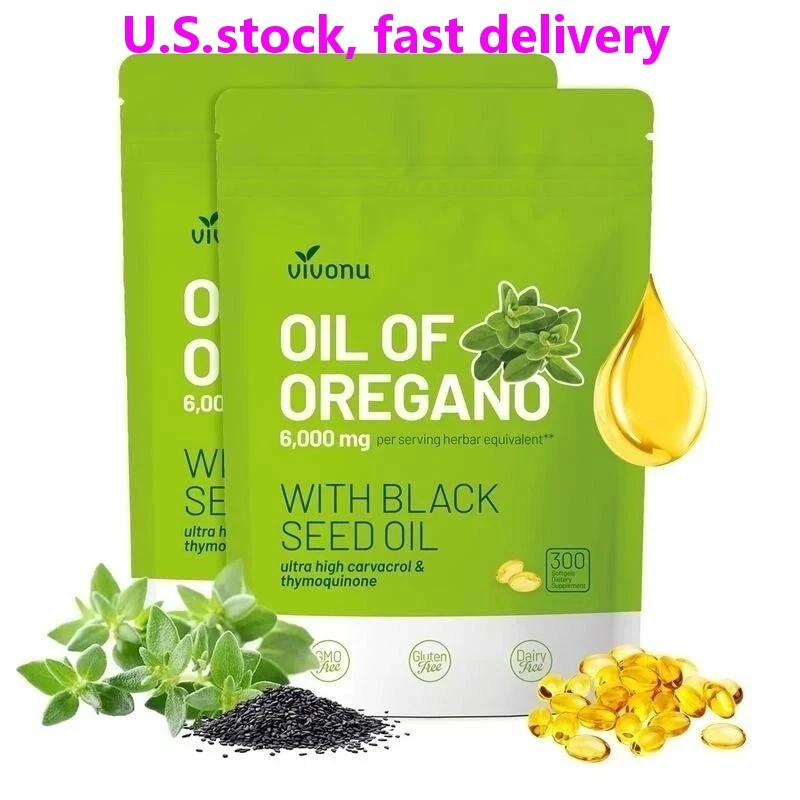 VivoNu Oil of Oregano – 2-Pack, 6000mg with Black Seed Oil