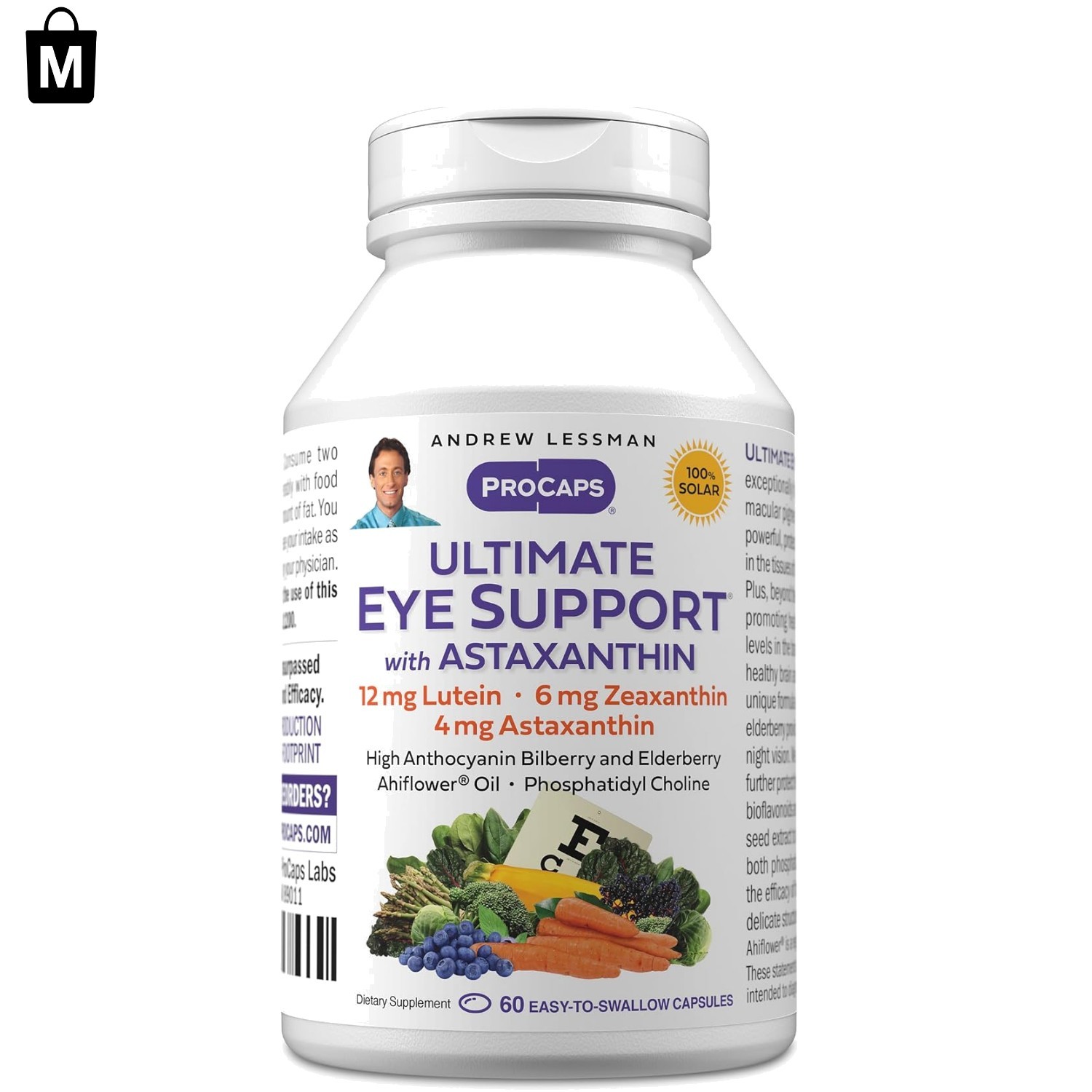 Ultimate Eye Support Softgels: 60 Count with Lutein, Zeaxanthin & Astaxanthin