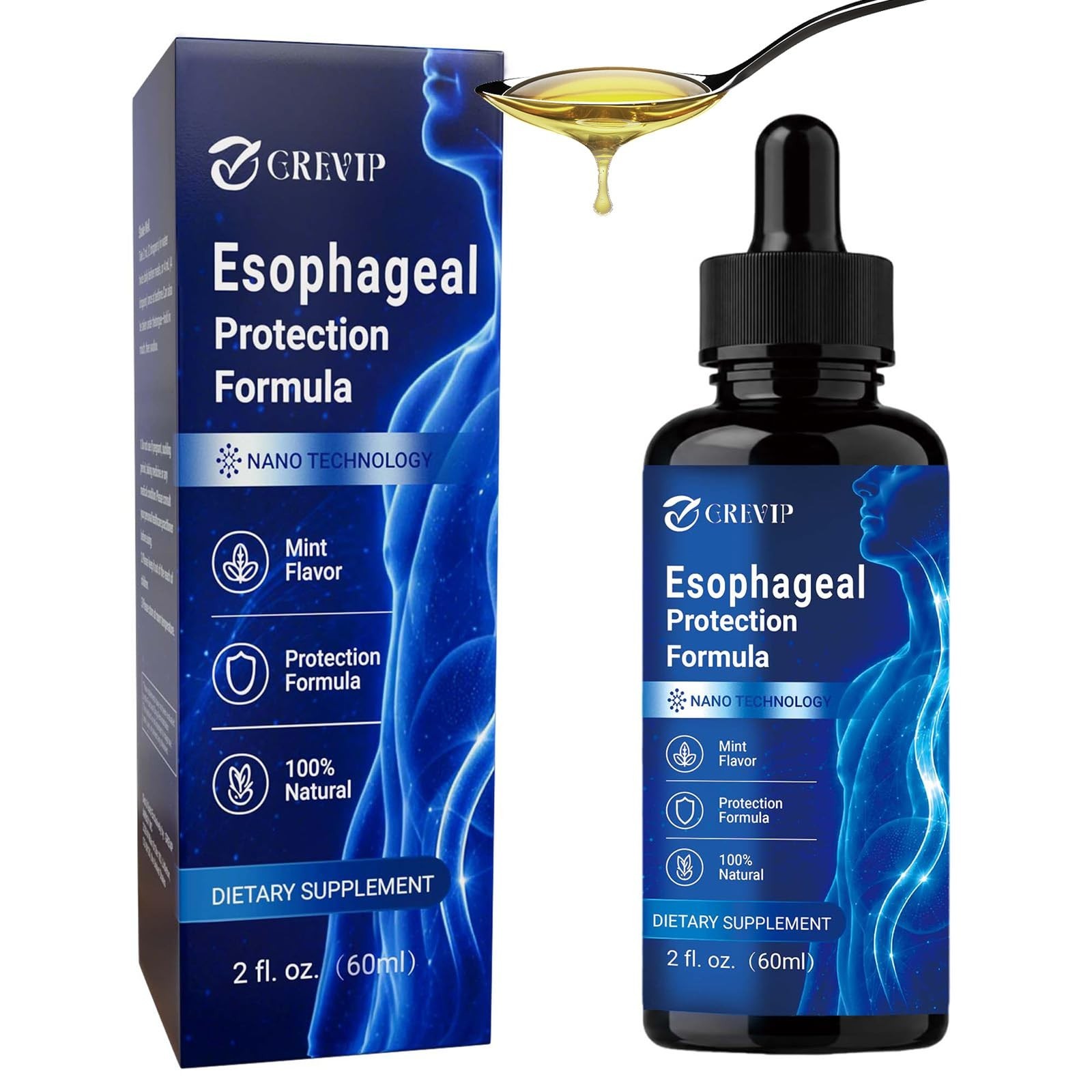 Esophageal Relief Drops – Slippery Elm, Zinc, L-Carnosine, Aloe Extract, Dairy F