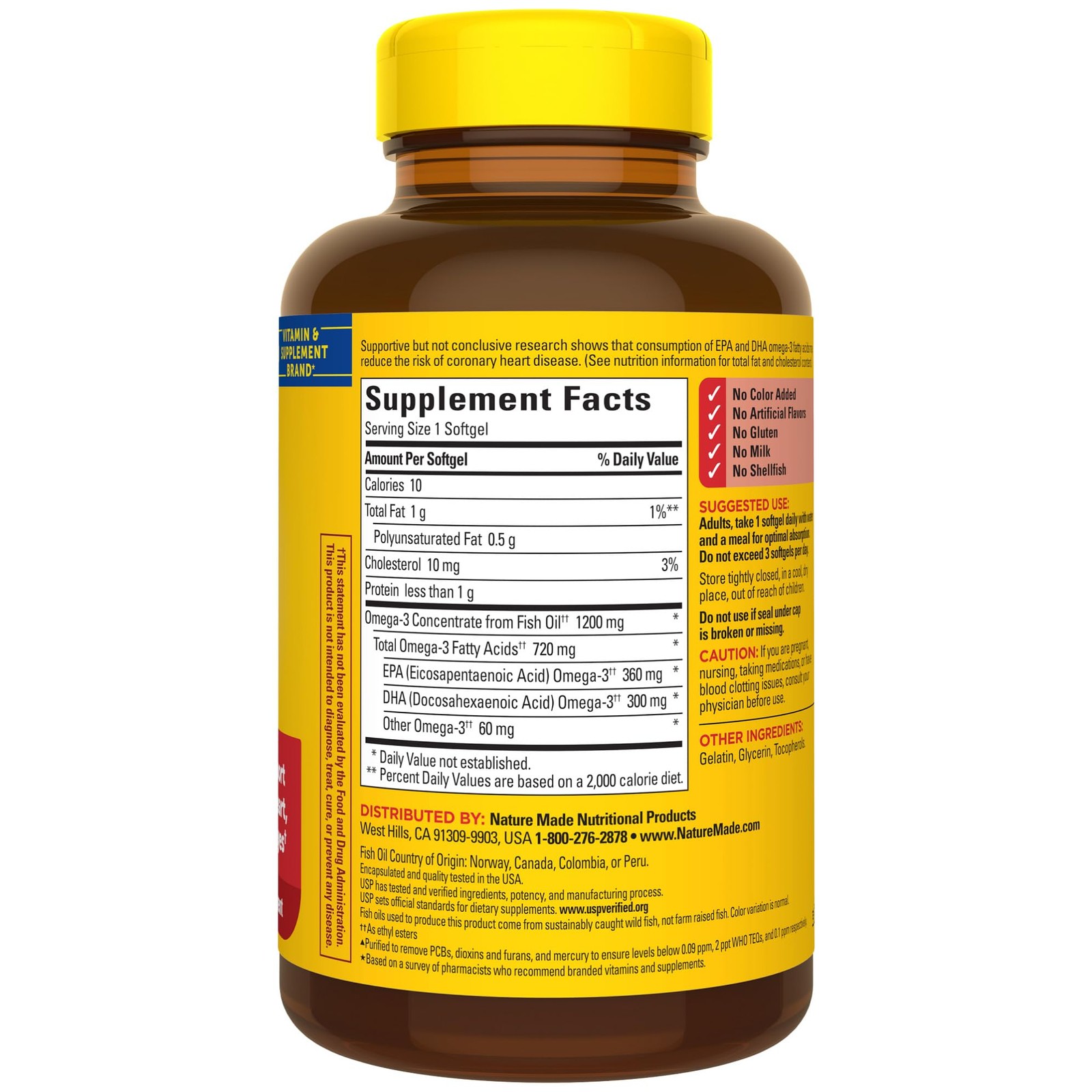 100 Count (Pack of 1), Nature Made One Per Day Fish Oil 1200 Mg Softgels 100…