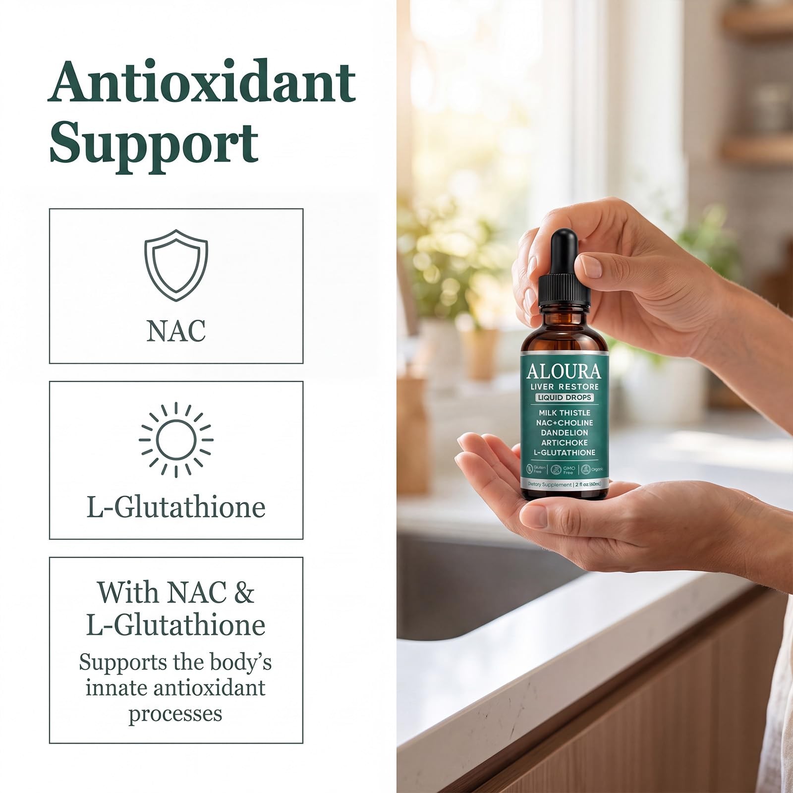 Liver Restore Drops, Liquid Liver Support Drops with NAC,L-Glutathione & Choline