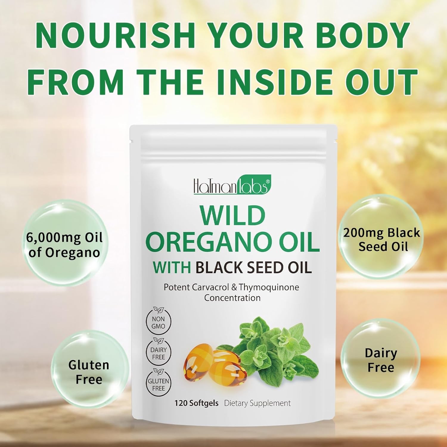 Resilia Oil Of Oregano With Black Seed Oil 6,000MG