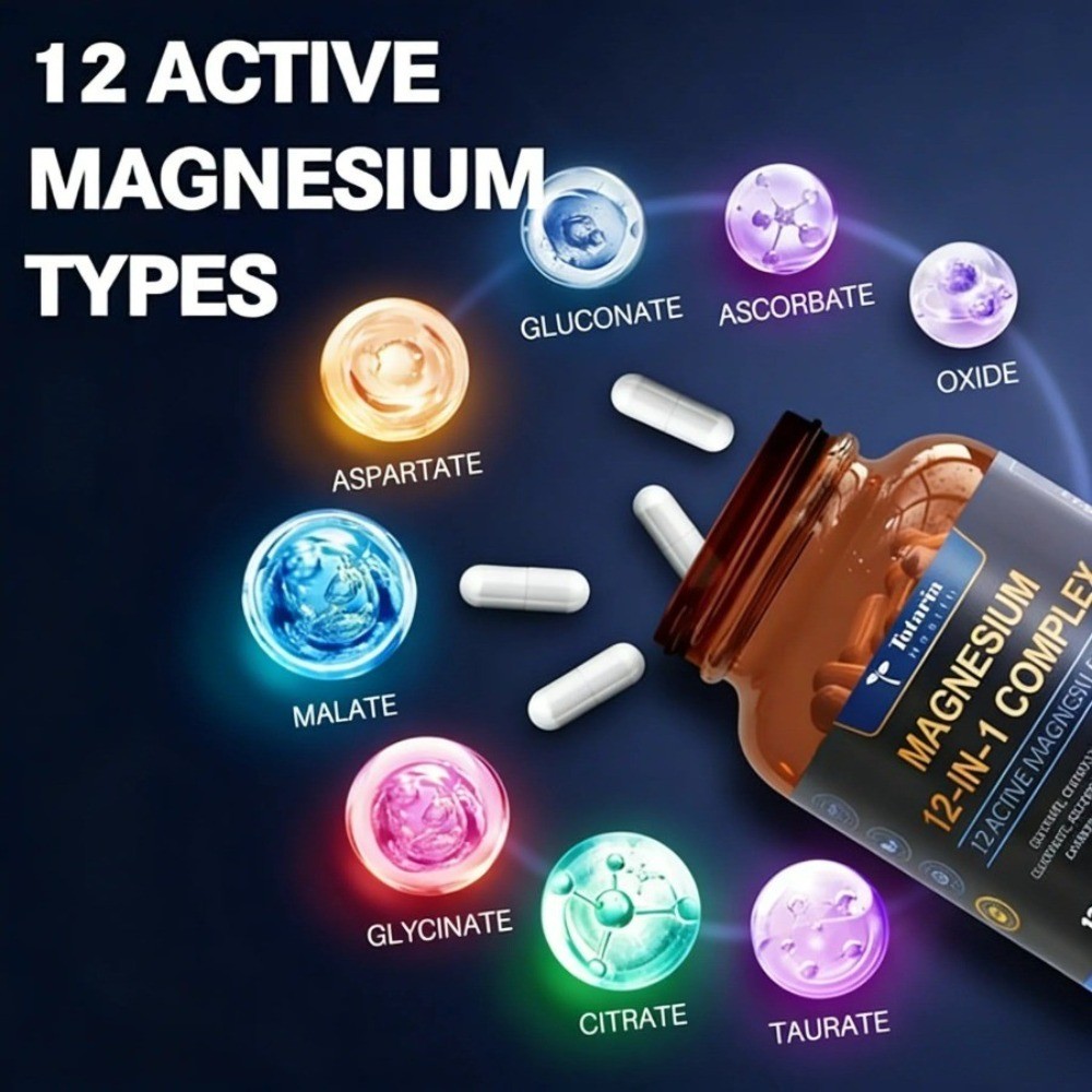 2-bottle Totaria Health Magnesium 12-in-1 Complex 700mg.Glycinate Citrate Malate
