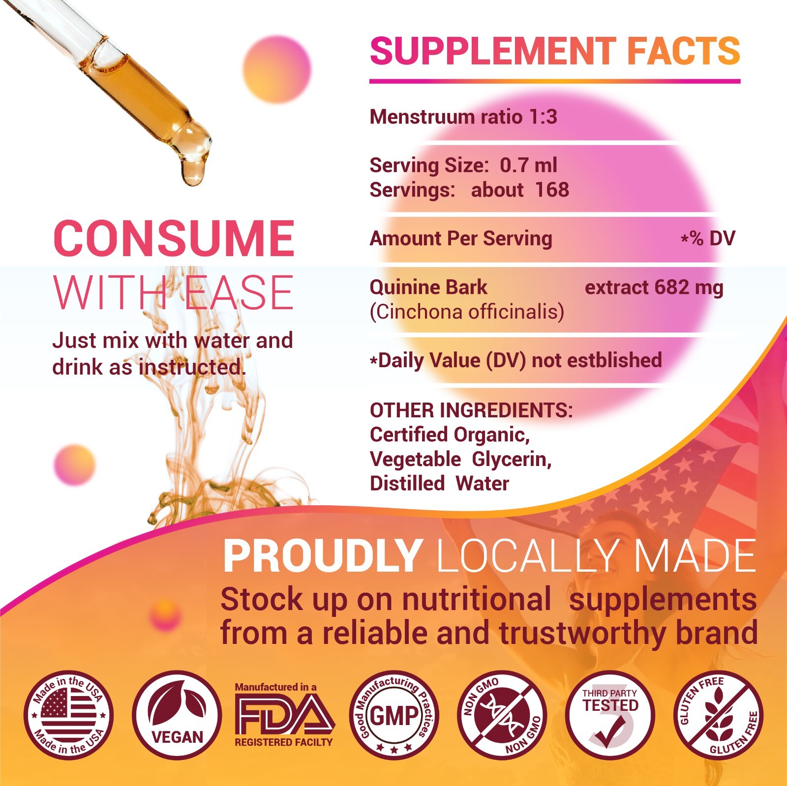 Quinine Liquid Extract 4oz – Cinchona Officinalis Bark