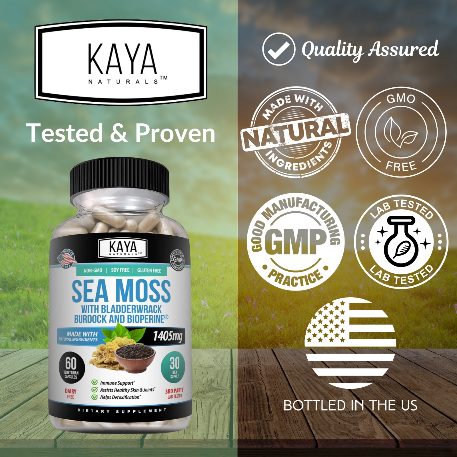 Organic Irish Sea Moss, Burdock Root, Bladderwrack Powder, Immune & Thyroid Care