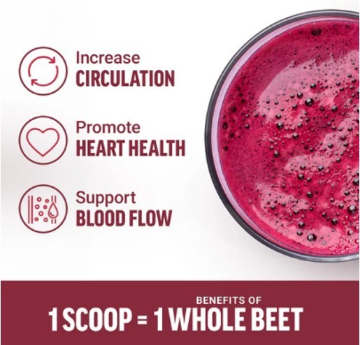 Force Factor Total Beets Organic Beetroot Powder Superfood Non-GMO & Vegan