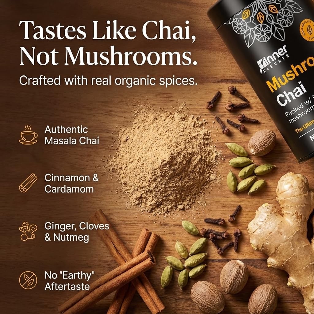 Superfood Chai – Ultimate Coffee Alternative – Adaptogenic Tea Drink with Lio…