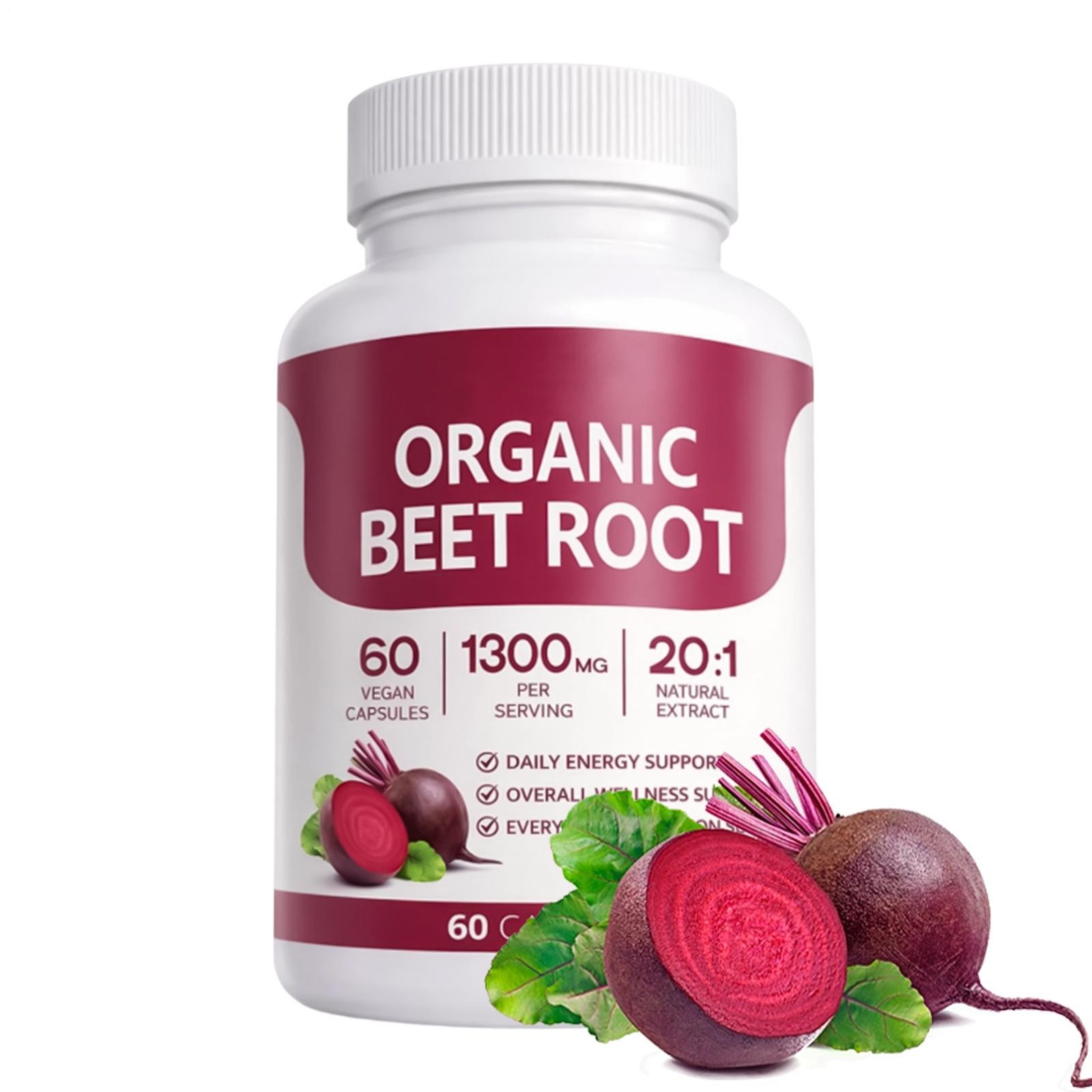 Beet Organic Root Capsules , Purely Natural , Supports Circulatory Wellness