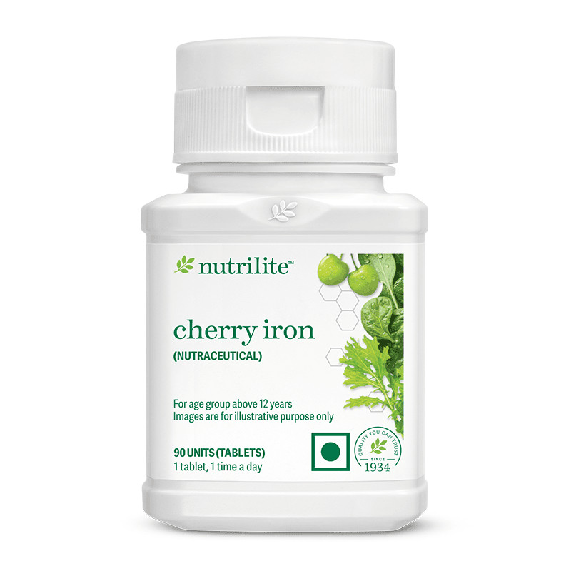 NUTRILITE® Cherry Iron | Bone Strength | Vitamin C | Dietary Folate | 90 Tabs