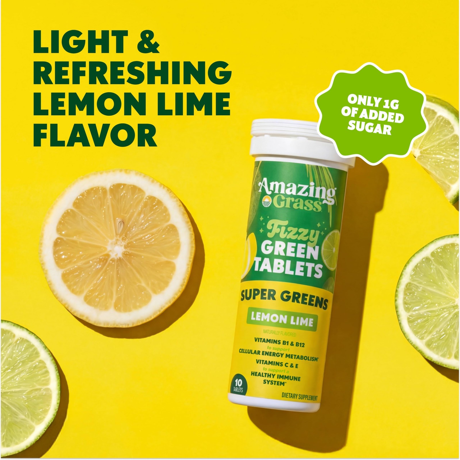 Amazing Grass Fizzy Green Tablets Superfood Lemon Lime: Green Superfood Water…